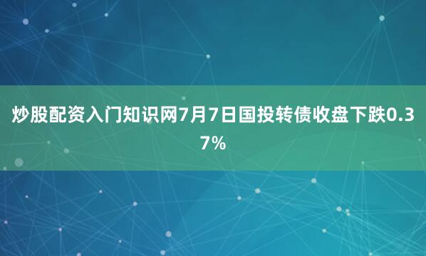 炒股配资入门知识网7月7日国投转债收盘下跌0.37%
